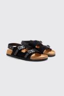 Mens Black Buckle Detail Sandal