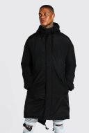 Mens Black Clean Tech Longline Parka