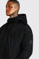 Mens Black Clean Tech Longline Parka