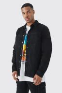 Mens Black Cord Cargo Overshirt
