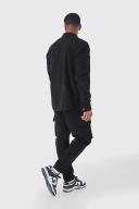 Mens Black Cord Cargo Overshirt
