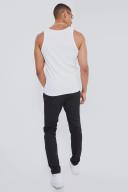 Mens Black Elasticated Skinny Pintuck 4 Way Stretch Trousers
