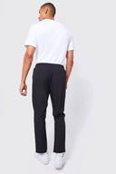 Mens Black Elasticated Tapered 4 Way Stretch Smart Trousers