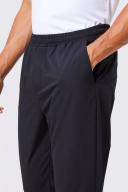 Mens Black Elasticated Tapered 4 Way Stretch Smart Trousers
