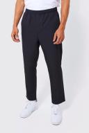 Mens Black Elasticated Tapered 4 Way Stretch Smart Trousers