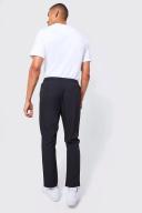 Mens Black Elasticated Tapered 4 Way Stretch Smart Trousers