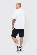 Mens Black Fixed Waist Relaxed Ripstop Cargo Short