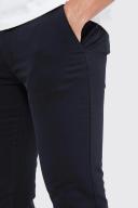 Mens Black Fixed Waist Skinny Chino Trouser