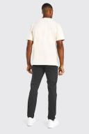 Mens Black Fixed Waist Skinny Fit Chino Trouser
