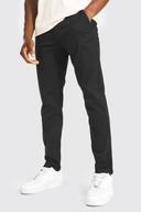 Mens Black Fixed Waist Skinny Fit Chino Trouser