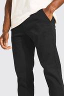 Mens Black Fixed Waist Skinny Fit Chino Trouser