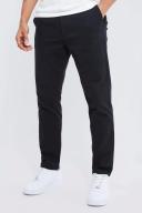 Mens Black Fixed Waist Slim Chino Trouser