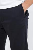 Mens Black Fixed Waist Slim Chino Trouser