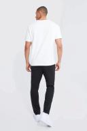 Mens Black Fixed Waist Slim Chino Trouser
