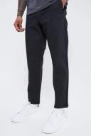 Mens Black Fixed Waist Slim Cropped Textured Chino