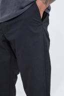 Mens Black Fixed Waist Slim Cropped Textured Chino