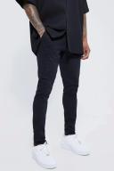 Mens Black Fixed Waist Stretch Skinny Chino