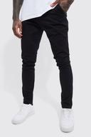 Mens Black Fixed Waist Stretch Skinny Waist Chino