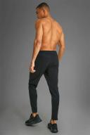 Mens Black Man Active Gym Performance Jogger Zip Pockets