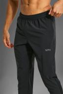 Mens Black Man Active Gym Performance Jogger Zip Pockets