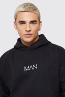 Mens Black Man Dash Oversized Heavyweight Hoodie