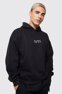 Mens Black Man Dash Oversized Heavyweight Hoodie