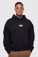 Mens Black Man Diamond Oversized Heavyweight Hoodie