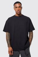 Mens Black Man Oversized Debossed Rib T-Shirt