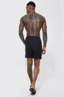 Mens Black Man Signature Mid Length Swim Shorts