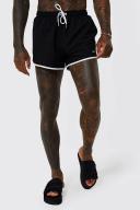 Mens Black Man Signature Runner Swim Shorts