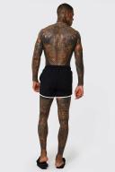 Mens Black Man Signature Runner Swim Shorts