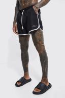 Mens Black Man Signature Runner Swim Shorts