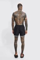 Mens Black Man Signature Runner Swim Shorts