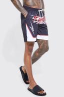 Mens Black Mid Length Racing Swim Shorts