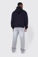Mens Black Oversized Boxy Basic Hoodie