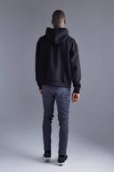 Mens Black Oversized Boxy Faux Suede Hoodie