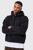 Mens Black Oversized Boxy Heavyweight Hoodie