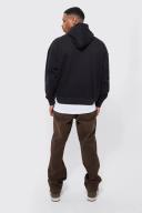 Mens Black Oversized Boxy Heavyweight Hoodie