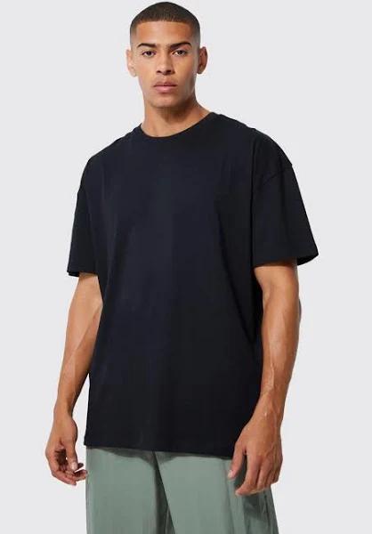 Mens Black Oversized Crew Neck T-Shirt