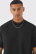 Mens Black Oversized Extended Neck T-Shirt