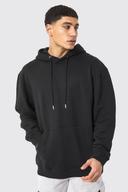 Mens Black Oversized Over The Head Hoodie