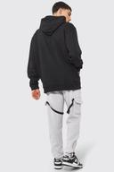 Mens Black Oversized Over The Head Hoodie