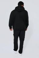 Mens Black Plus Basic Over The Head Man Dash Hoodie