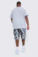 Mens Black Plus Fixed Relaxed Camo Cargo Detail Short