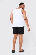 Mens Black Plus Man Signature Mid Length Swim Shorts
