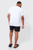Mens Black Plus Man Signature Mid Length Swim Shorts