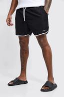 Mens Black Plus Man Signature Runner Swim Short