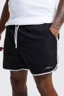 Mens Black Plus Man Signature Runner Swim Short