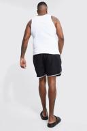 Mens Black Plus Man Signature Runner Swim Short