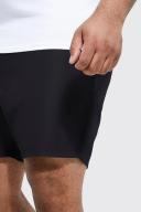 Mens Black Plus Mid Length Plain Swim Shorts